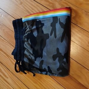 Camo and rainbow stripe lounge jogger pants